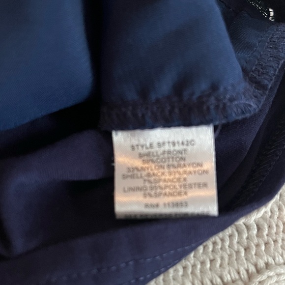 Market & Spruce Rich Navy Blouse, Sheer Short Sleeve Women’s Size Small - Picture 9 of 15